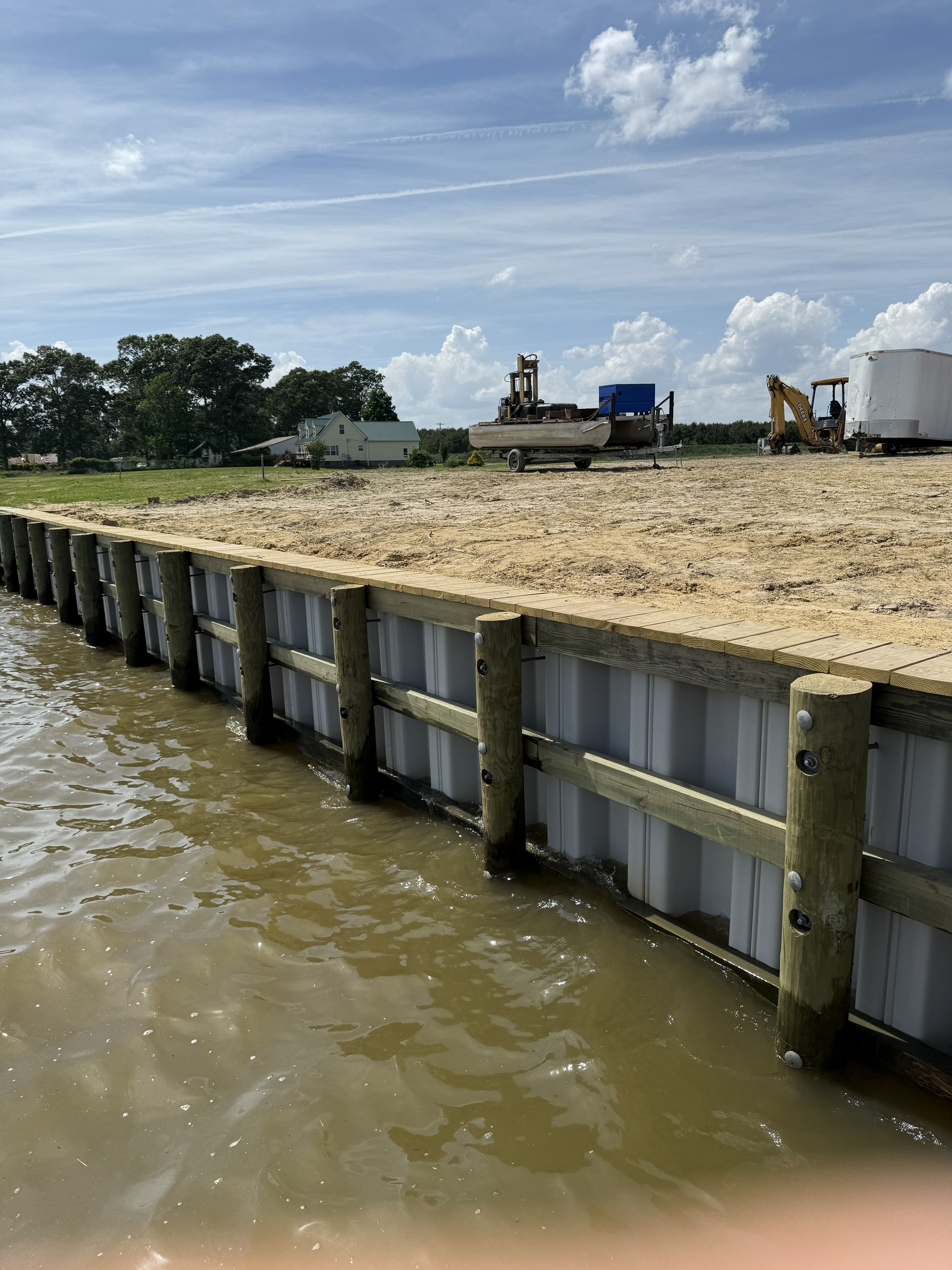 Wide shot of new vinyl bulkhead